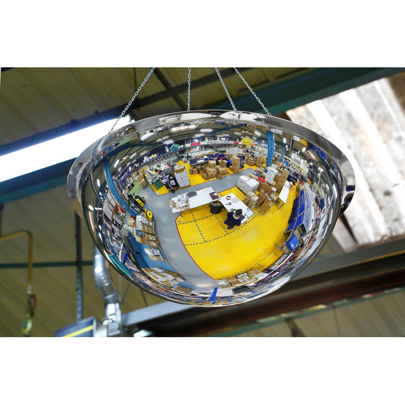 Miroir hémisphérique 1/2 de sphère - Vision à 360° - Diamètre 600 mm - Garantie 3 ans