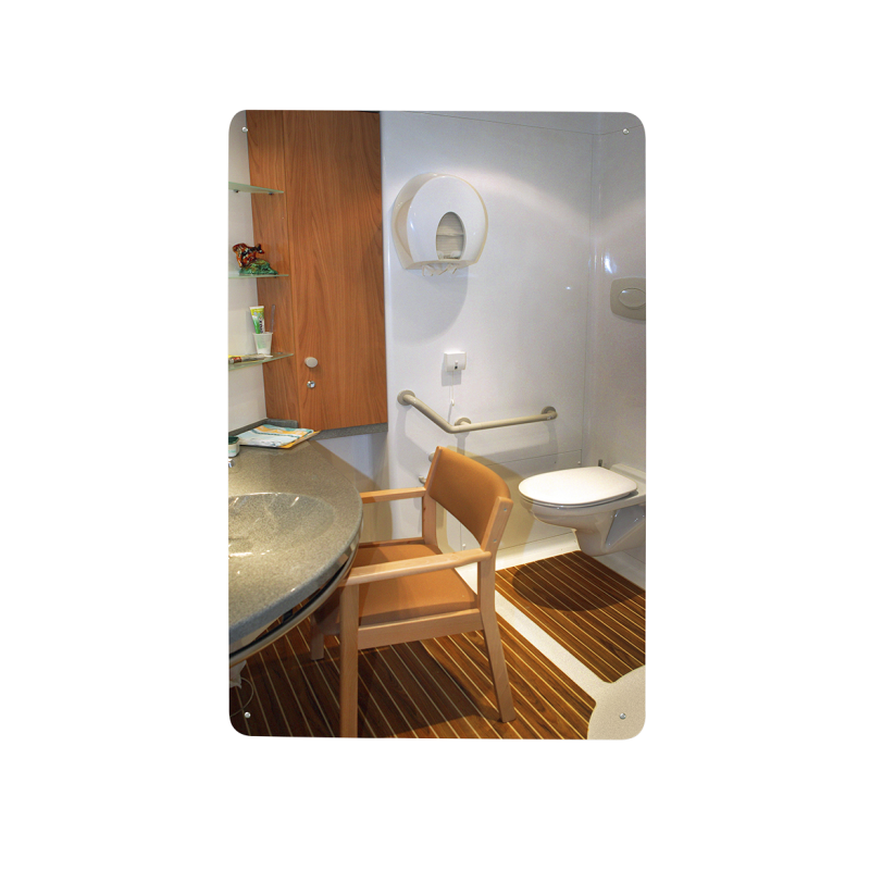 Miroir incassable pour sanitaire en plexichok - 400 x 600 mm - Garantie 3 ans