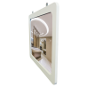 Miroir sanitaire 490 x 710 mm avec cadre PVC blanc 530 x 750 mm