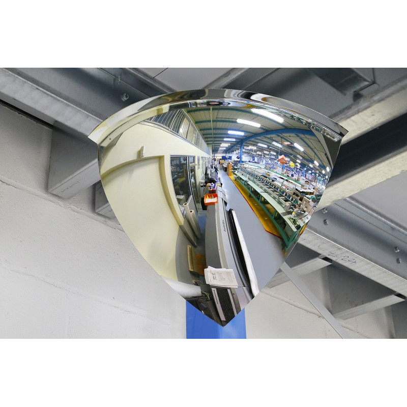 Miroir hémisphérique 1/8 de sphère -Vision à 90° - Diamètre 600 mm - Garantie 3 ans