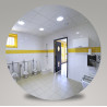 Miroir incassable pour sanitaire en plexichok - diamètre 490 mm