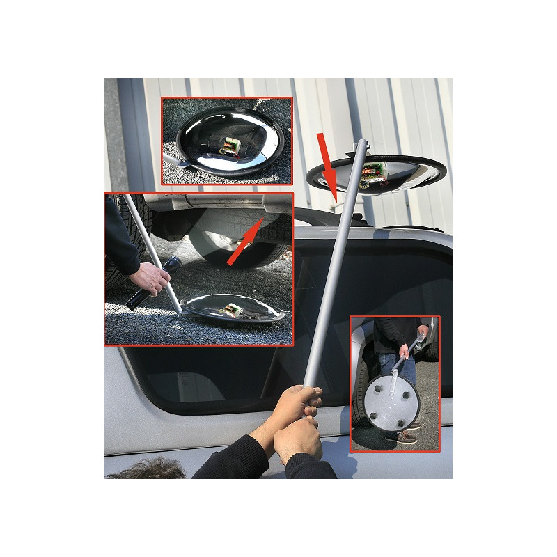 Miroir d'inspection sur roulettes - Diamètre 340 mm  - Garantie 3 ans